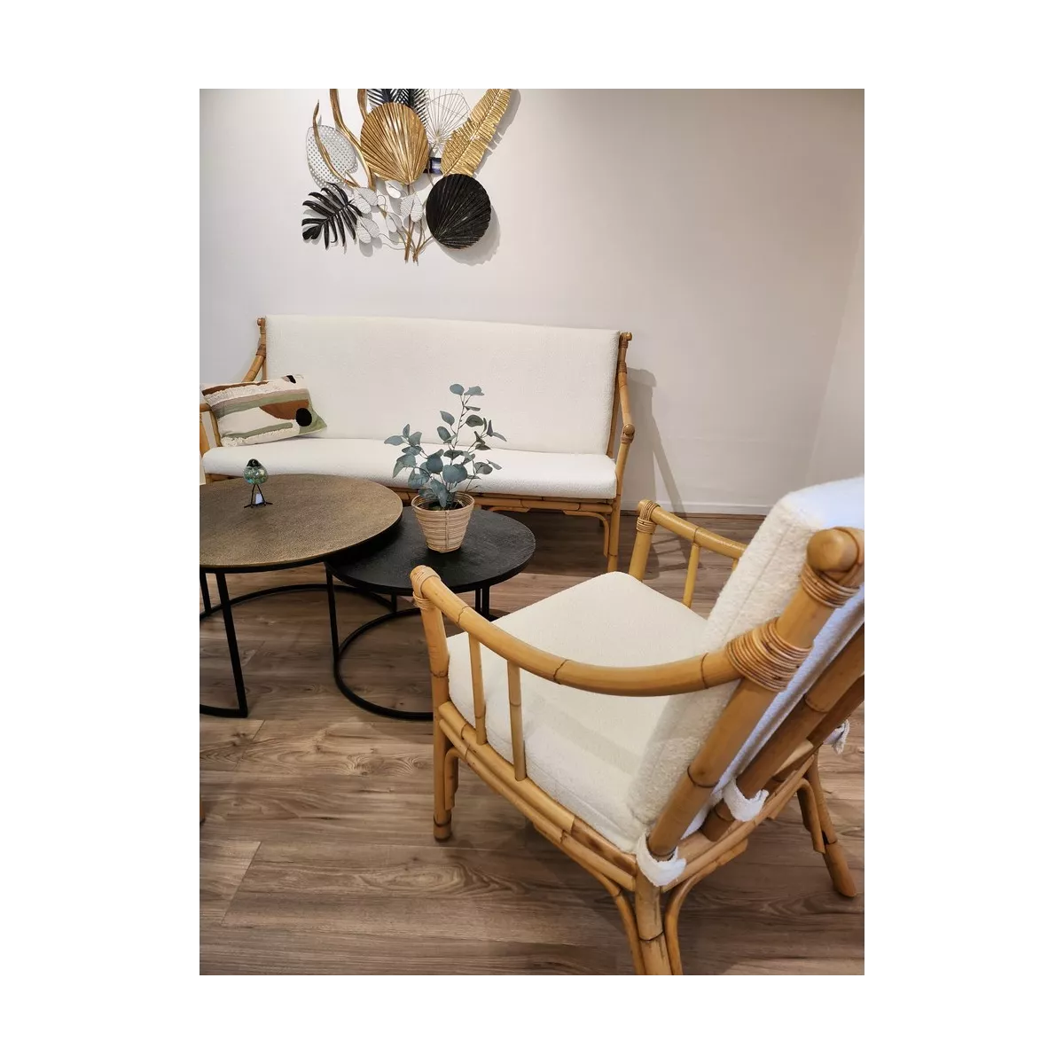 Salon Rotin Rome Natural Vintage