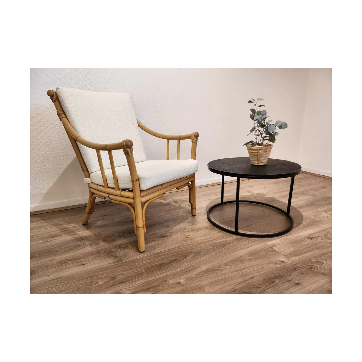 Fauteuil Rotin Rome Natural Vintage