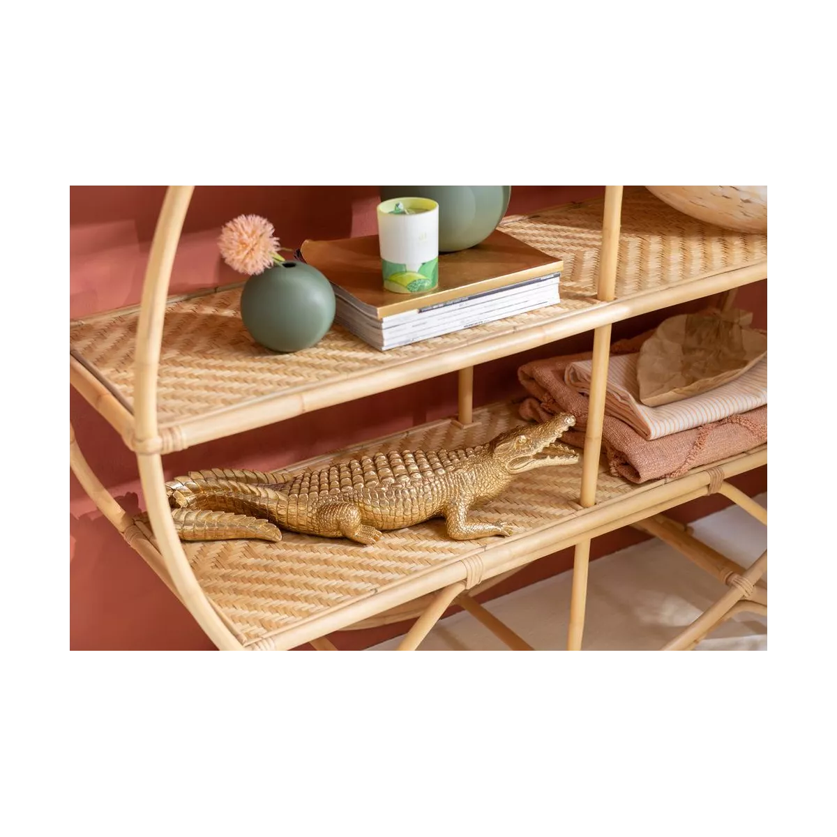 Etagère Ronde Rotin Naturel 150h