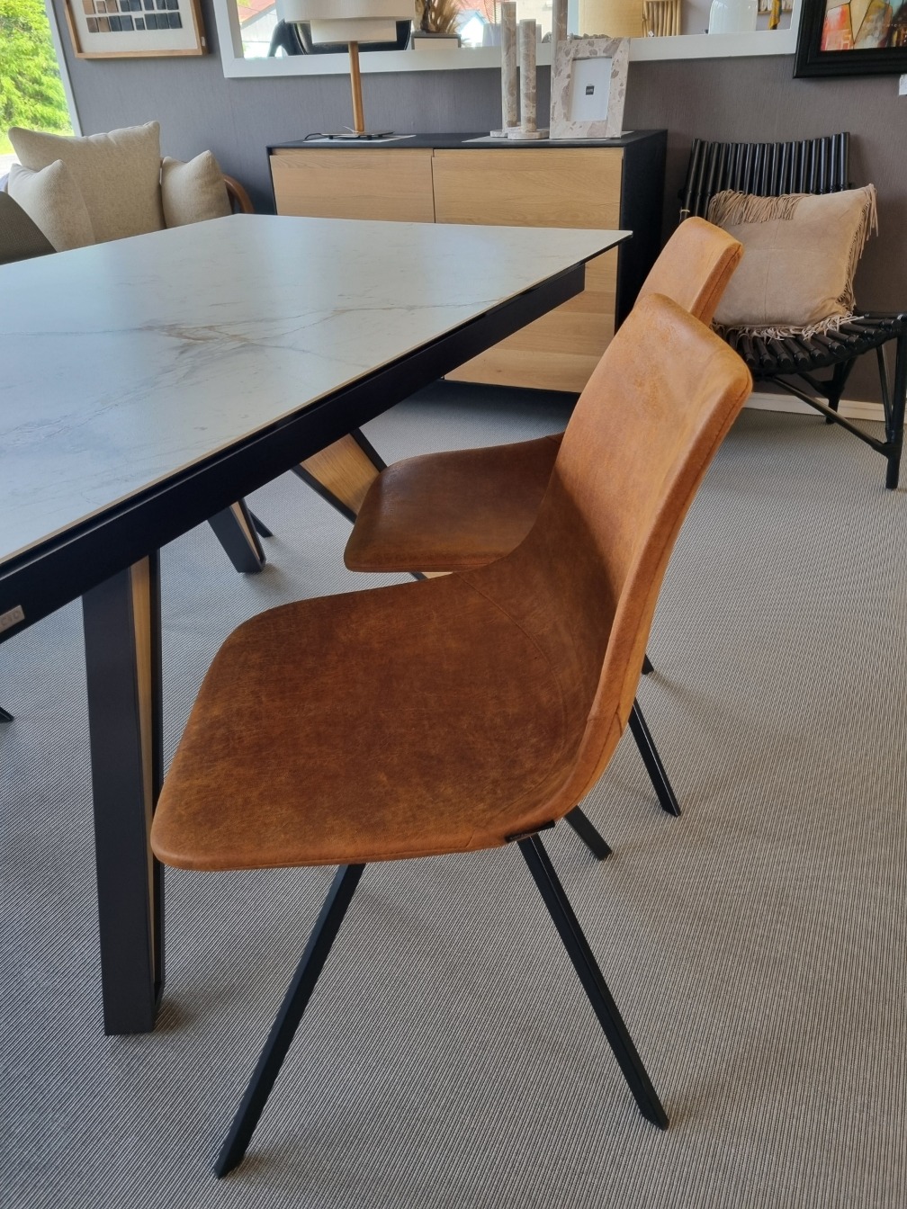 Chaise Happy Simili Cognac