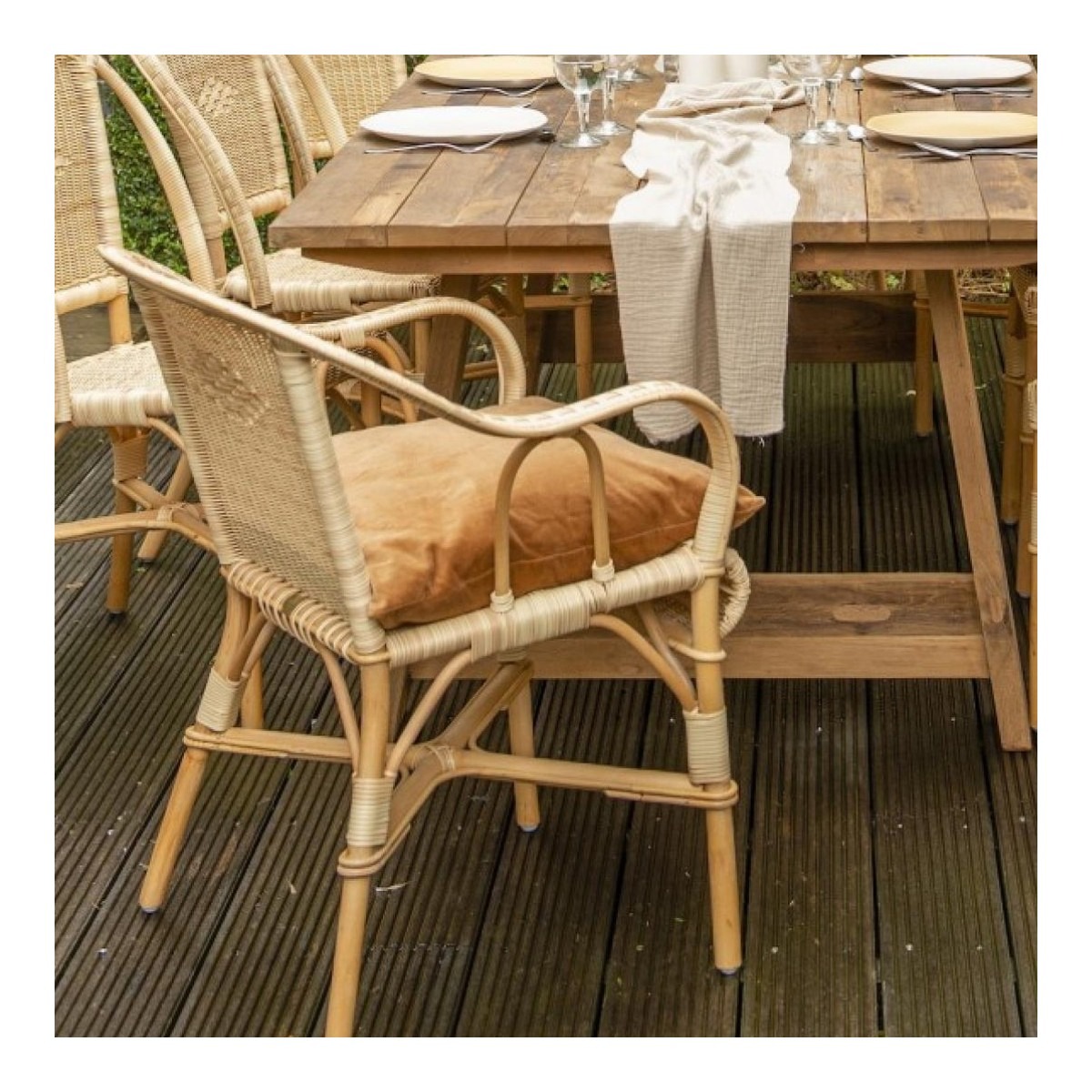 Fauteuil Guinguette : Rotin naturel et Résine