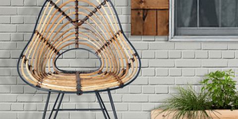 NOUVEAU : Chaise Badin en Rotin et Métal noir 
