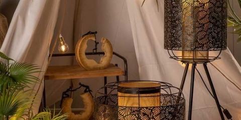 Nouveauté : Lampadaire Feuillage métal marron/doré